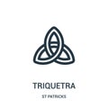 triquetra icon vector from st patricks collection. Thin line triquetra outline icon vector illustration. Linear symbol for use on