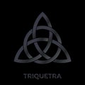 Triquetra sign, celtic knot logo. Scandinavian protective amulet. Pagan vector. Celtic symbol of triangle. Nordic tattoos