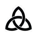 Triquetra sign icon. Leaf-like celtic symbol. Trinity or trefoil knot. Simple black vector illustration Royalty Free Stock Photo