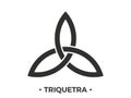 Triquetra symbol isolated  on white background. Trinity or trefoil knot. Celtic symbol of eternity. Vector illustration Royalty Free Stock Photo