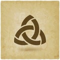 Triquetra symbol old background Royalty Free Stock Photo