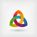 Triquetra symbol in rainbow colors Royalty Free Stock Photo