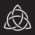 Triquetra or Trinity knot. Hand drawn dot work ancient pagan symbol of eternity and trinity isolated vector illustration