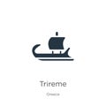 Trireme icon vector. Trendy flat trireme icon from greece collection isolated on white background. Vector illustration can be used