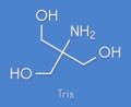 Tris buffering agent molecule. Also known as tromethamine. Skeletal formula. Royalty Free Stock Photo