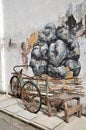 Trishaw painted by Ernest Zacharevic in Ipoh.