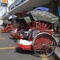 Trishaw ride, Penang, Malaysia. Royalty Free Stock Photo