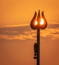 Trishula for Maha Shivratri, a Hindu festival celebrated of Shiva Lord. Trident of lord shiva in Goa India Royalty Free Stock Photo