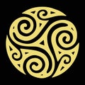 Vector celtic spiral triskel symbol tattoo flash