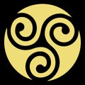 Vector irish and celtic spiral triskel symbol tattoo