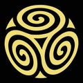 Abstract decorative celtic irish flower knot triskel tattoo