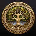 Triskel, tree of life, symbol of nature and natural mandala