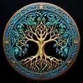 Triskel, tree of life, symbol of nature and natural mandala