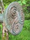 Triskele or Triple Spiral sculpture at Ballintubber Abbey county Mayo