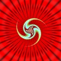 Triskelion on fire, flaming triskelion fractal art