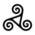 Triskelion with hollow triangle symbol icon