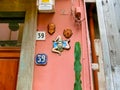 Triskelion - motif used in the flag of Taormina, found on one the walls, Sicily island, Italy