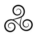 Triskelion symbol icon. Breton and Celtic spiral. flat vector illustration