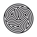 Triskelion symbol tattoo. Geometric circular ornament