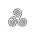 triskelion vector icon. triskelion editable stroke. triskelion linear symbol for use on web and mobile apps, logo, print media. Royalty Free Stock Photo