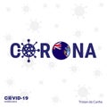 Tristan da Cunha Coronavirus Typography. COVID-19 country banner