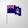 Tristan da Cunha waving Flag creative background