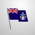 Tristan da Cunha waving Flag design vector background