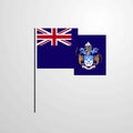 Tristan da Cunha waving Flag design vector background