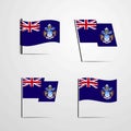 Tristan da Cunha waving Flag set design vector