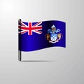 Tristan da Cunha waving Shiny Flag design vector