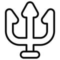 trisula vector outline icon. Hindu festival, Hindu celebration icon Royalty Free Stock Photo