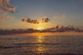 A trite dull photo of sunset over the sea. Typical amateur photography from a seaside vacation Royalty Free Stock Photo