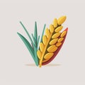 Triticale Vegetable Cute Playful Flat Icon by Generative AI