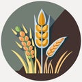 Triticale Vegetable Cute Playful Flat Icon by Generative AI