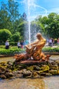 Triton fountain in lower park of Peterhof in Saint Petersburg, Russia Royalty Free Stock Photo