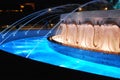 Triton Fountain in Malta island in the night Valletta historical buildings