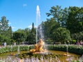 Triton Fountain in the Orangery Garden. Peterhof, St.Petersburg, Russia Royalty Free Stock Photo