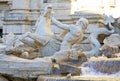 Triton and hippocampus statue, part of Trevi fountain in Rome, Italy