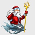 Triton Santa Claus with a Golden Trident