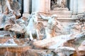 Triton and Winged Horse of the Trevi Fountain. Royalty Free Stock Photo