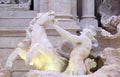 Triton and Winged Horse on the Trevi Fountain in Rome Royalty Free Stock Photo