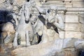 Triton and Winged Horse of the Trevi Fountain, Rome, Italy Royalty Free Stock Photo