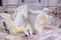 Triton and Winged Horse on the Trevi Fountain in Rome Royalty Free Stock Photo