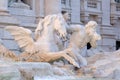 Triton and Winged Horse on the Trevi Fountain in Rome Royalty Free Stock Photo