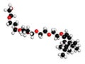 Triton x-100 detergent molecule. 3D rendering