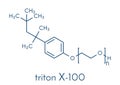 Triton x-100 detergent molecule. Skeletal formula Royalty Free Stock Photo