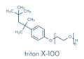 Triton x-100 detergent molecule. Skeletal formula