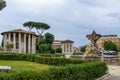 Tritons fountain and Temple of Hercules Victor - Rome, Italy Royalty Free Stock Photo