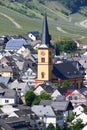 Trittenheim, Germany - 06 01 2021: Church and petrol station in the village