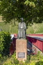 Statue of Johannes Trithemius, humanist, theologist and writer in medieval time